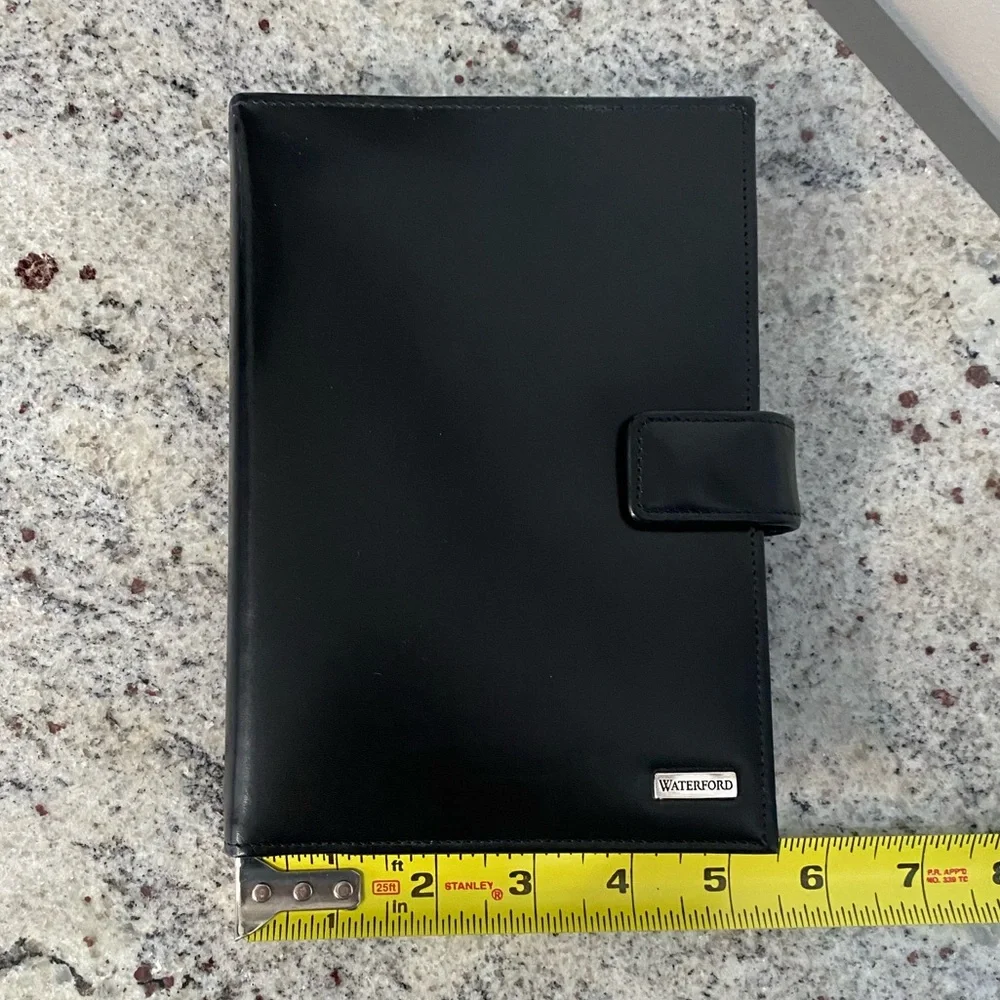 Waterford black leather refillable agenda book